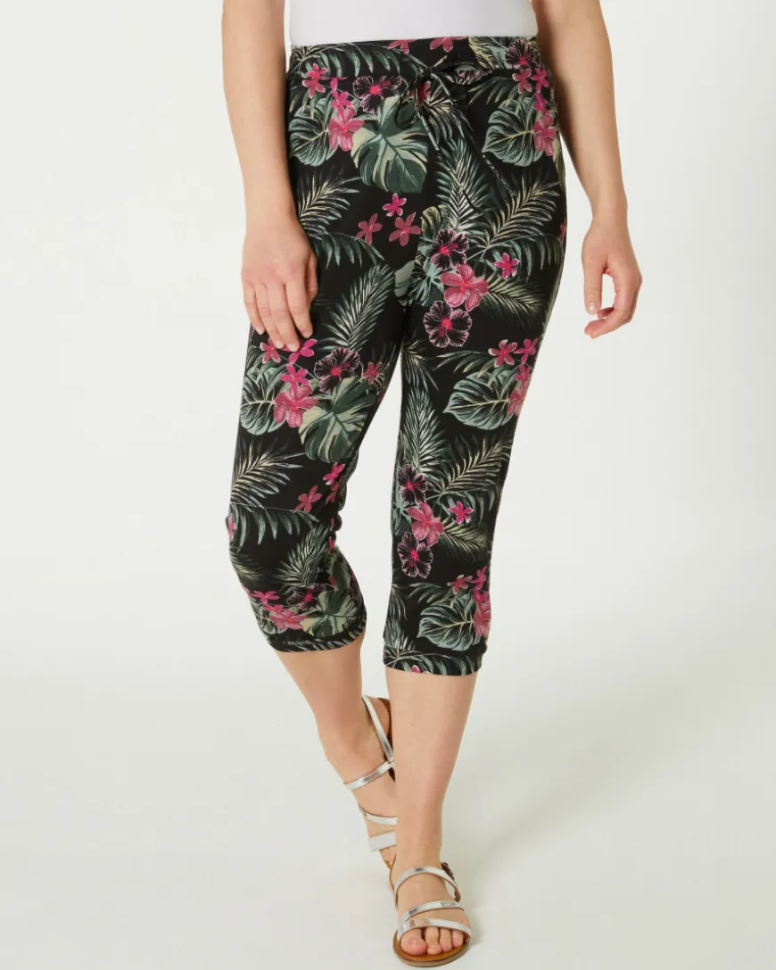 Hose mit Palmenblättern Janina, Caprilänge-KiK Onlineshop Online