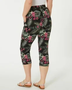 Hose mit Palmenblättern Janina, Caprilänge-KiK Onlineshop Online