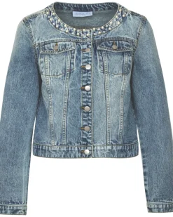 Jeansjacke mit Perlen Janina, Knopfleiste-KiK Onlineshop Hot