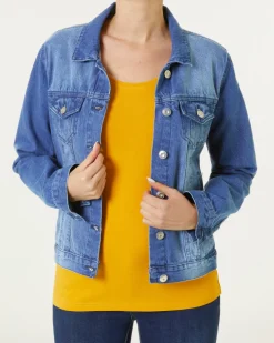Jeansjacke mit Waschungseffekten Janina, Knopfleiste-KiK Onlineshop Hot