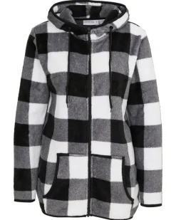 Karierte Fleecejacke Janina, Kängurutasche-KiK Onlineshop Cheap