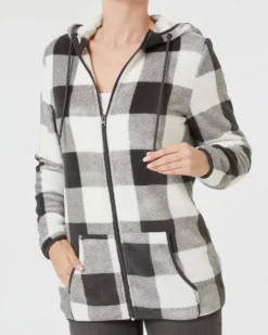 Karierte Fleecejacke Janina, Kängurutasche-KiK Onlineshop Fashion