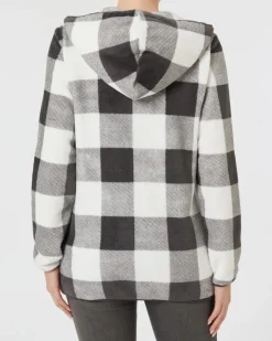 Karierte Fleecejacke Janina, Kängurutasche-KiK Onlineshop Fashion