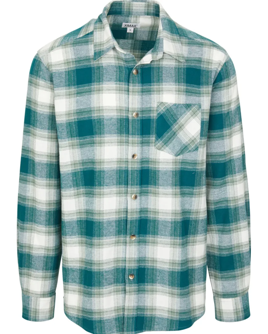 Kariertes Flanellhemd X-Mail, Knopfleiste-KiK Onlineshop Best Sale