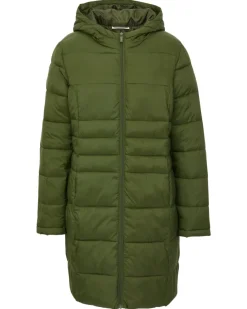 Lang geschnittener Steppmantel Janina, Kapuze-KiK Onlineshop Outlet