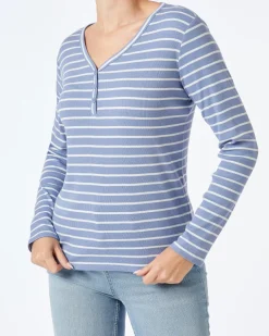 Langarmshirt mit Knopfleiste Janina, V-Ausschnitt-KiK Onlineshop Hot