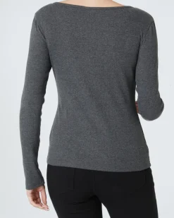 Langarmshirt mit Knopfleiste Janina, gerippt-KiK Onlineshop Outlet