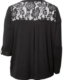Langarmshirt mit Spitzeneinsatz Y-Ausschnitt-KiK Onlineshop Outlet