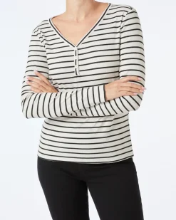 Langarmshirt mit Streifen Janina, V-Ausschnitt-KiK Onlineshop Store