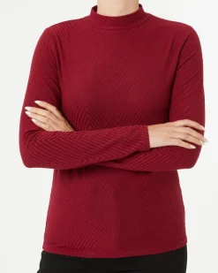 Langarmshirt mit Zickzackmuster Janina, Stehkragen-KiK Onlineshop Fashion