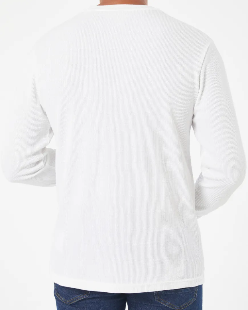 Langarmshirt Waffeloptik X-Mail, Rundhalsausschnitt-KiK Onlineshop Hot