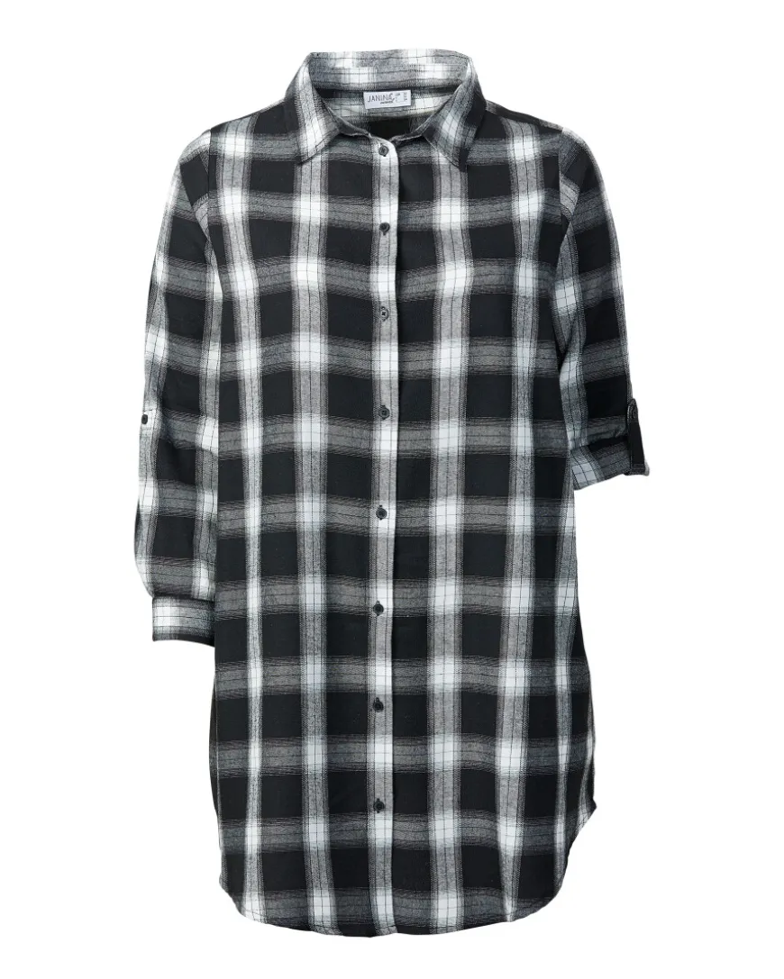 Longbluse mit Turn-up-Ärmeln Knopfleiste-KiK Onlineshop Cheap