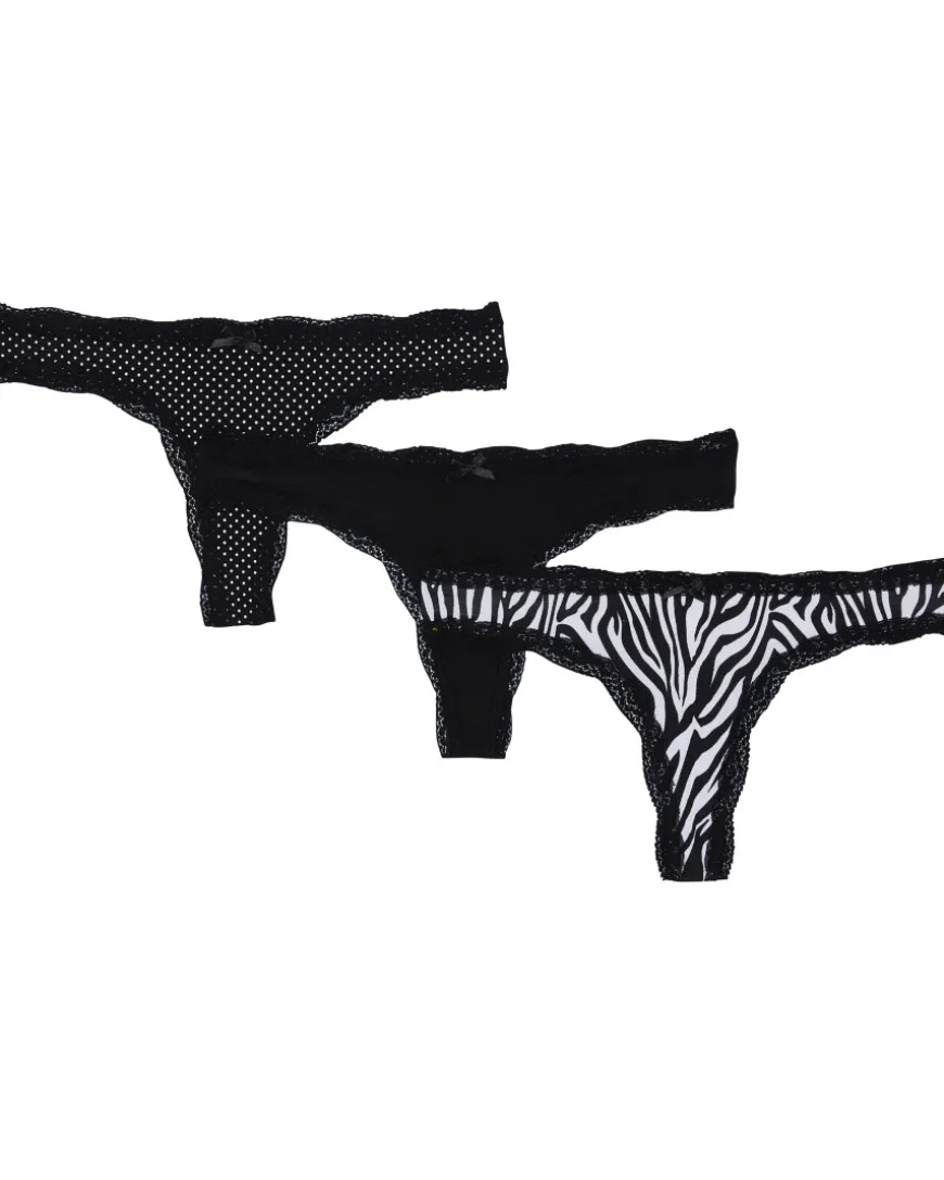 Mehrfachpack Strings 3er-Pack, Janina, verschiedene Designs-KiK Onlineshop New