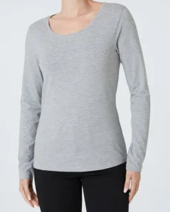 Melange Langarmshirt Janina, Rundhalsausschnitt-KiK Onlineshop New