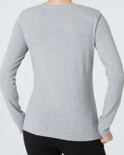Melange Langarmshirt Janina, Rundhalsausschnitt-KiK Onlineshop New