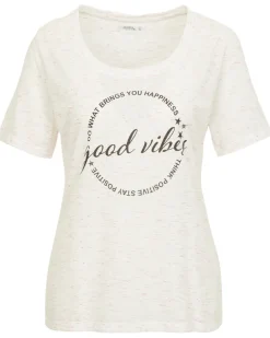 Melange T-Shirt Janina, Rundhalsausschnitt-KiK Onlineshop Cheap