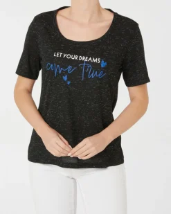 Meliertes T-Shirt Janina, Rundhalsausschnitt-KiK Onlineshop Best Sale