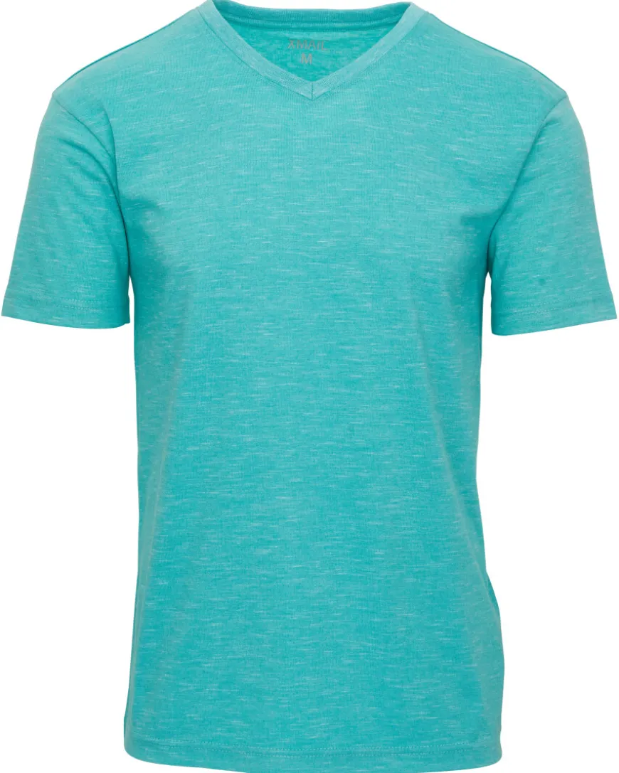 Meliertes T-Shirt X-Mail, V-Ausschnitt-KiK Onlineshop Cheap