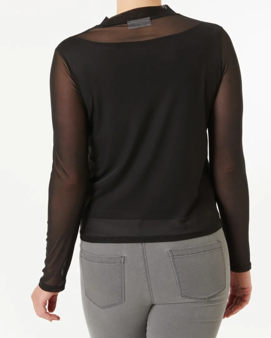Mesh Langarmshirt Janina, mit Top-KiK Onlineshop Cheap