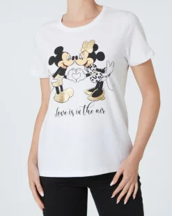 Mickey and Minnie Mouse T-Shirt schimmernde Details-KiK Onlineshop Best Sale