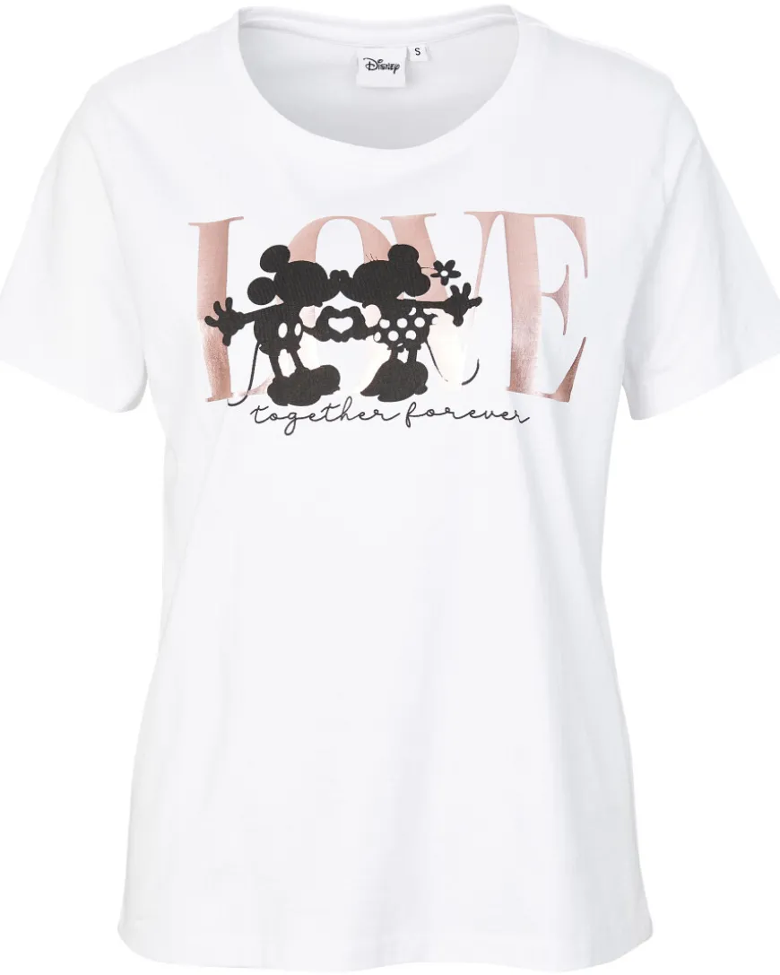 Mickey and Minnie Mouse T-Shirt Disney, Rundhalsausschnitt-KiK Onlineshop Hot