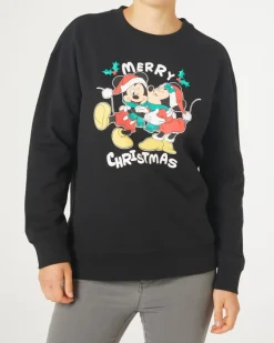Mickey und Minnie Mouse Sweatshirt Weihnachten Rundhalsausschnitt-KiK Onlineshop Fashion