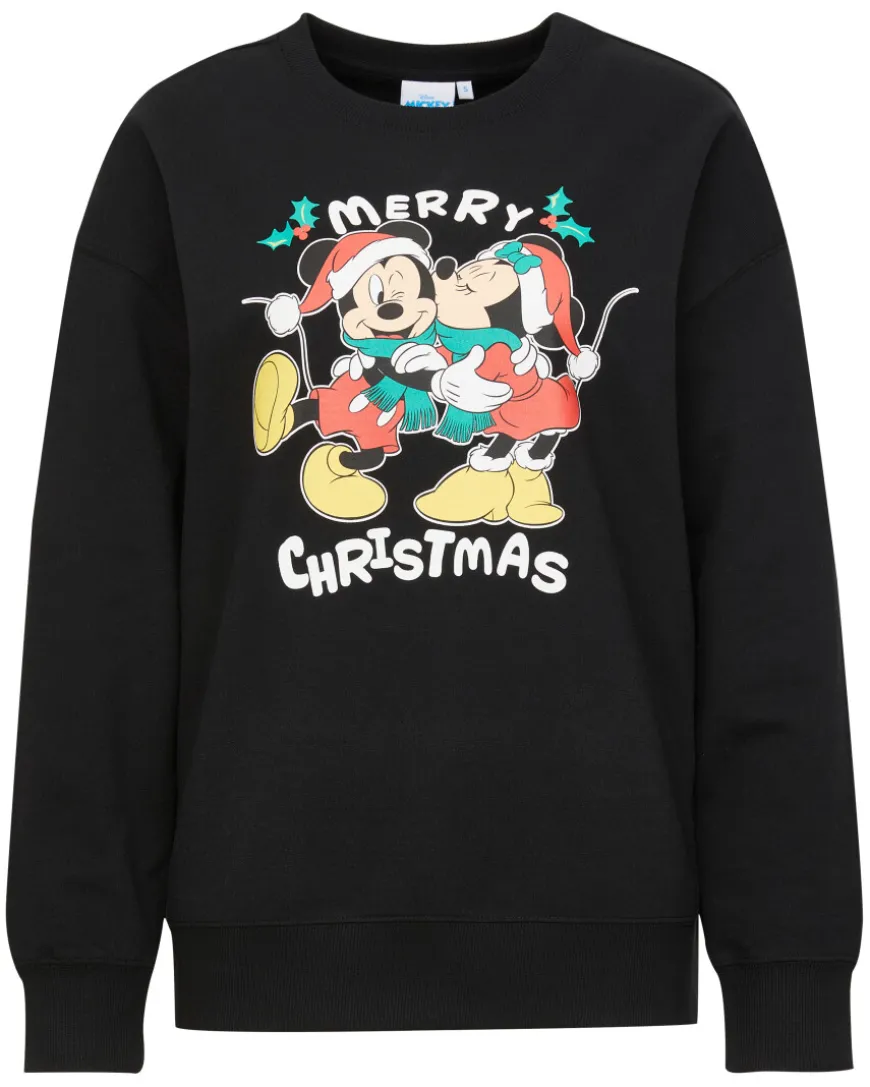Mickey und Minnie Mouse Sweatshirt Weihnachten Rundhalsausschnitt-KiK Onlineshop Fashion