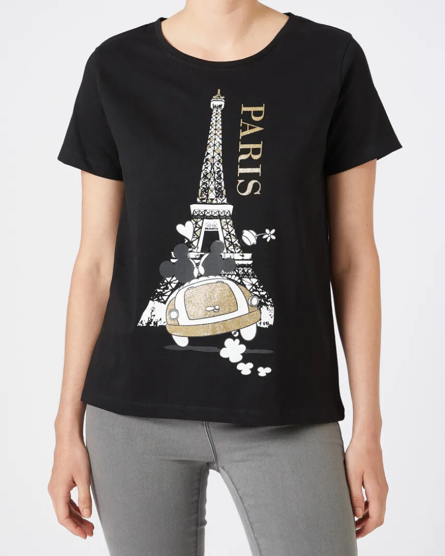 Mickey und Minnie Mouse T-Shirt Disney, Glitzerdetails-KiK Onlineshop Best