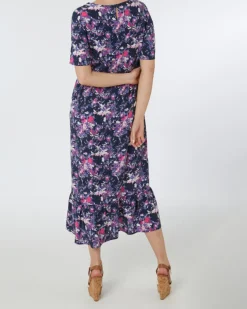 Midikleid Blumen Janina, Stufenschnitt-KiK Onlineshop Cheap