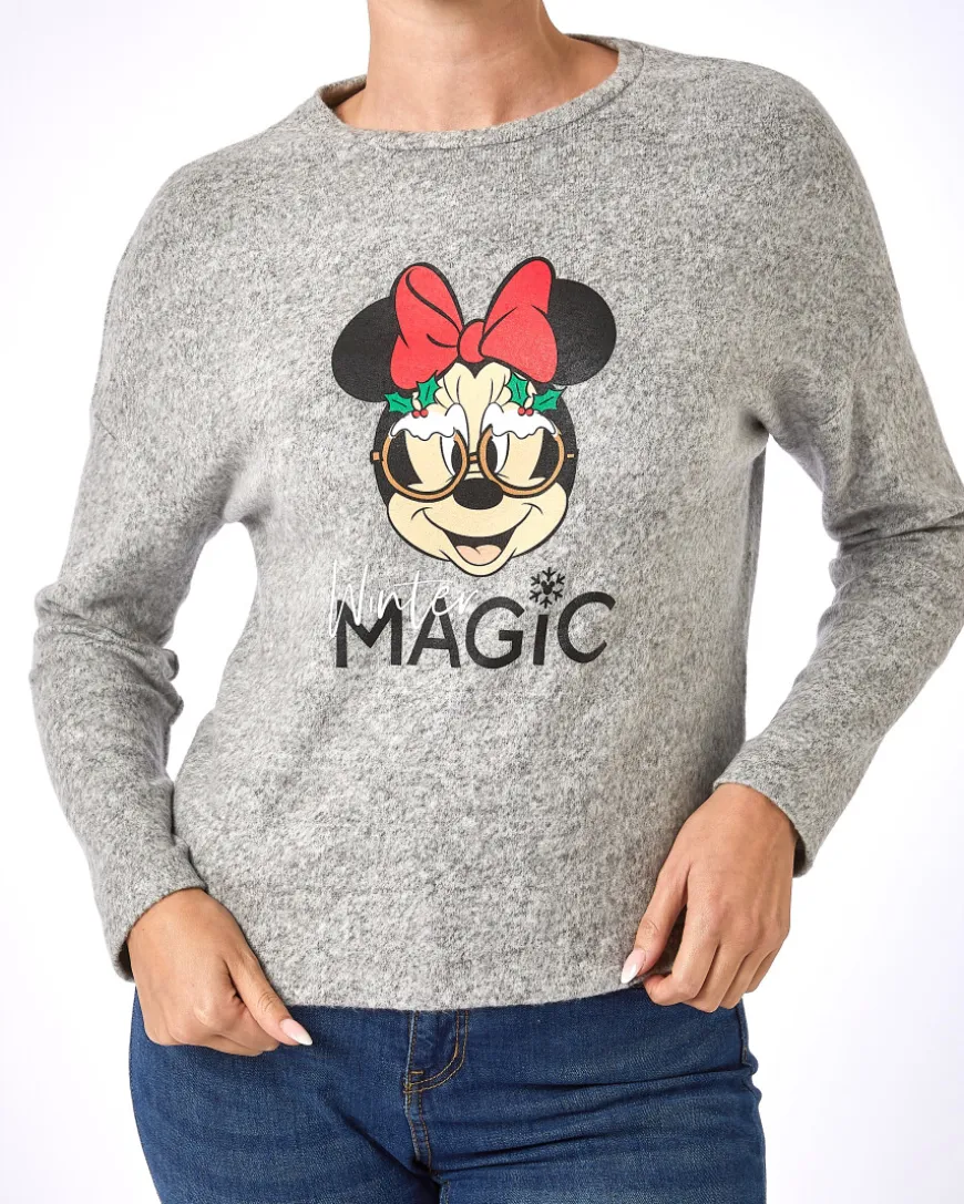 Minnie Mouse Strickpullover Weihnachten Disney, Rundhalsausschnitt-KiK Onlineshop Store