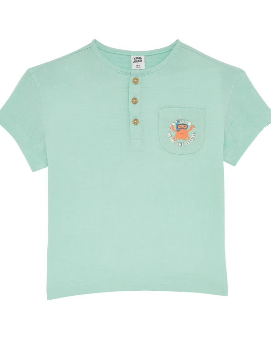 Musselin-Shirt Krabbe Kiki & Koko, Brusttasche-KiK Onlineshop Shop