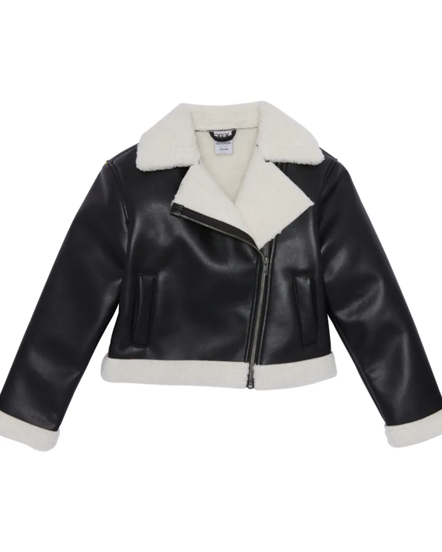 Pilotenjacke in Kunstlederoptik Y.F.K., Teddyfell-KiK Onlineshop Outlet