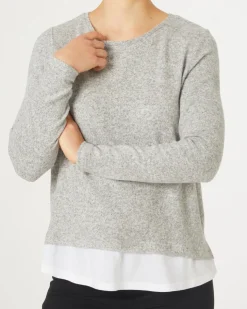 Pullover mit Bluseneinsatz Janina, Rundhalsausschnitt-KiK Onlineshop New