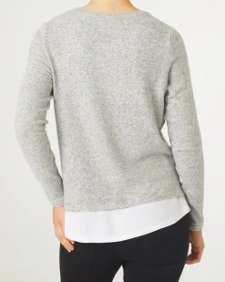 Pullover mit Bluseneinsatz Janina, Rundhalsausschnitt-KiK Onlineshop New