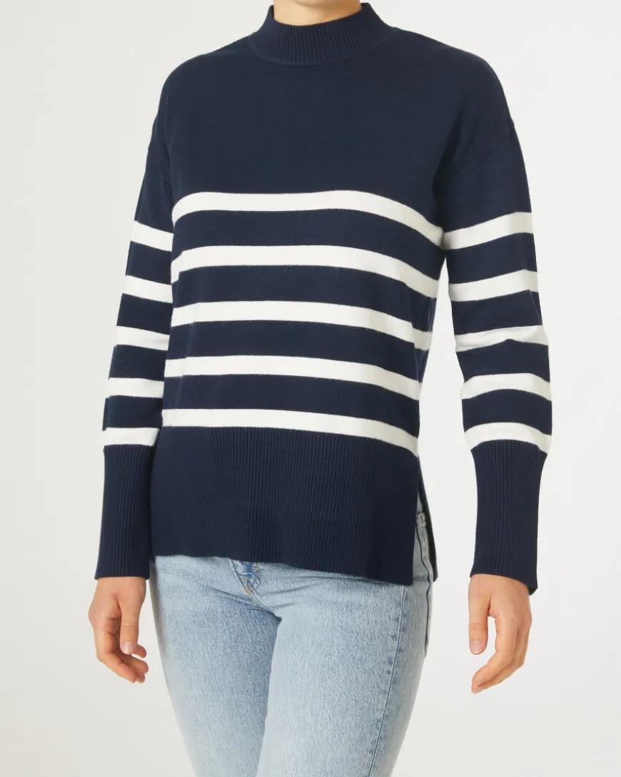 Pullover mit Streifenmuster Janina, Stehkragen-KiK Onlineshop Online