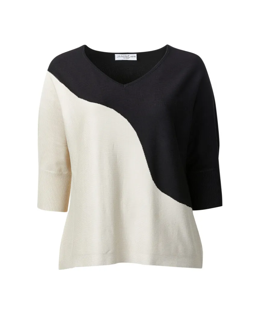 Pullover zweifarbig 3/4-Arm-KiK Onlineshop Shop