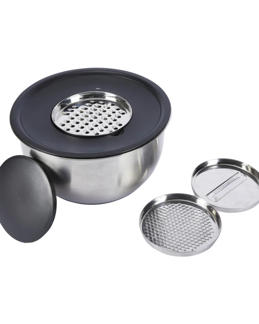 Rührschüssel aus Edelstahl mit Reibeaufsätzen-KiK Onlineshop Sale