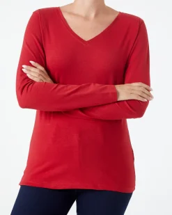 es Langarmshirt Janina, V-Ausschnitt-KiK Onlineshop Outlet