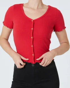 es T-Shirt Janina, Zierknopfleiste-KiK Onlineshop Fashion