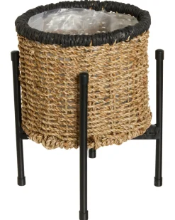 Seegras-Pflanzkorb mit Metallgestell-KiK Onlineshop Outlet