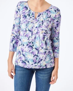 Shirt Blumen Janina, 3/4-Arm-KiK Onlineshop Discount
