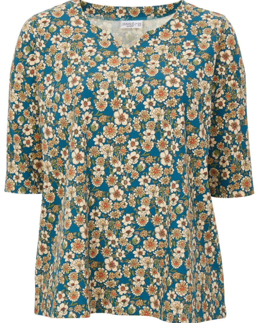 Shirt Blumen Janina curved, 3/4-Arm-KiK Onlineshop Cheap
