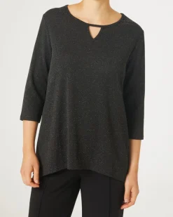 Shirt mit Glitzerfäden Janina, 3/4-Arm-KiK Onlineshop Clearance
