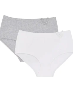 Slips mit Applikation 2er-Pack, Janina curved-KiK Onlineshop Clearance