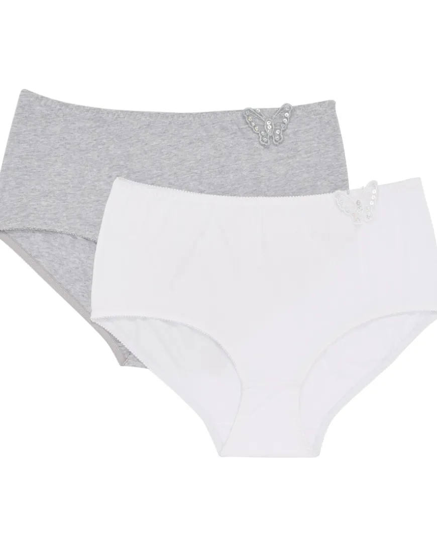 Slips mit Applikation 2er-Pack, Janina curved-KiK Onlineshop Clearance