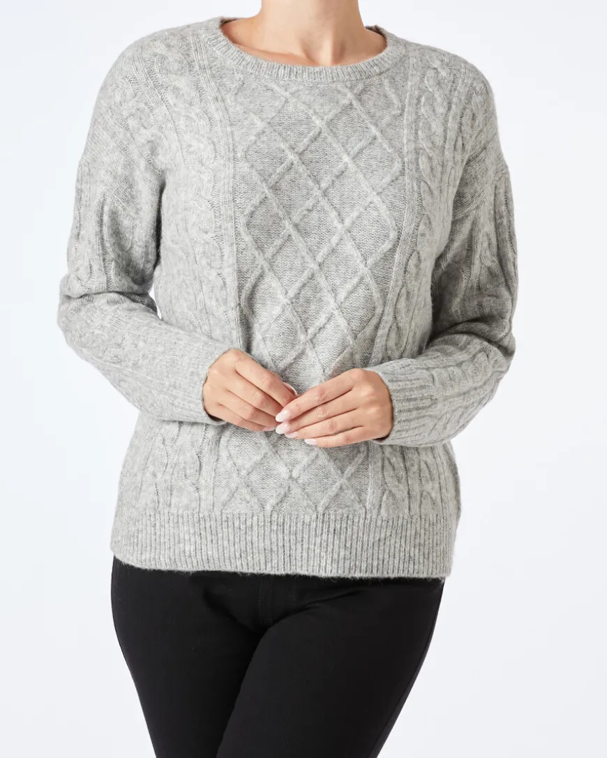 Strickpullover in Melange Janina, Rundhalsausschnitt-KiK Onlineshop Shop