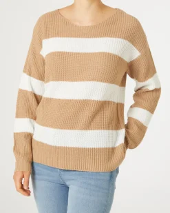 Strickpullover mit Streifen Janina, Rundhalsausschnitt-KiK Onlineshop Shop