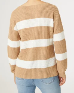 Strickpullover mit Streifen Janina, Rundhalsausschnitt-KiK Onlineshop Shop