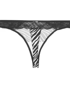 String mit Zebramuster Janina, Spitzendetails-KiK Onlineshop New