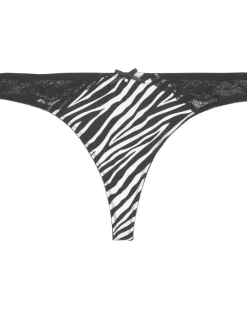String mit Zebramuster Janina, Spitzendetails-KiK Onlineshop New